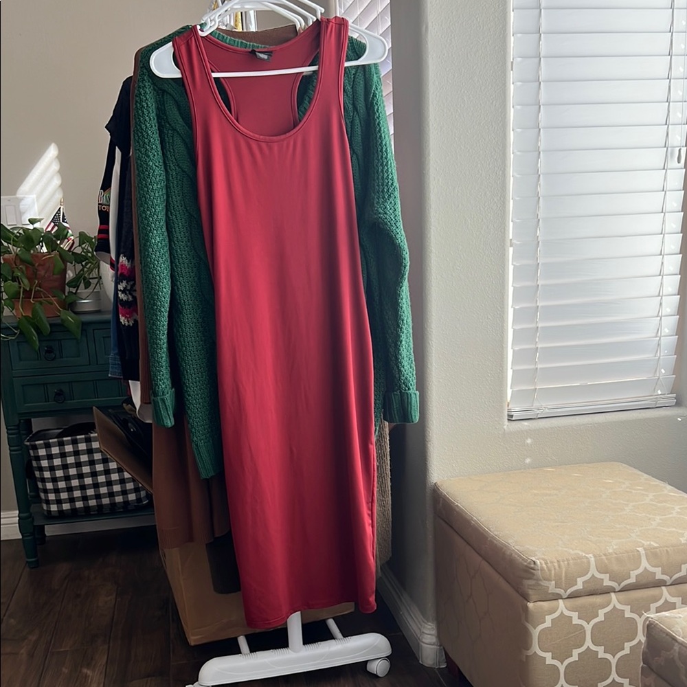 Wet Seal red/burgundy Midi Dress